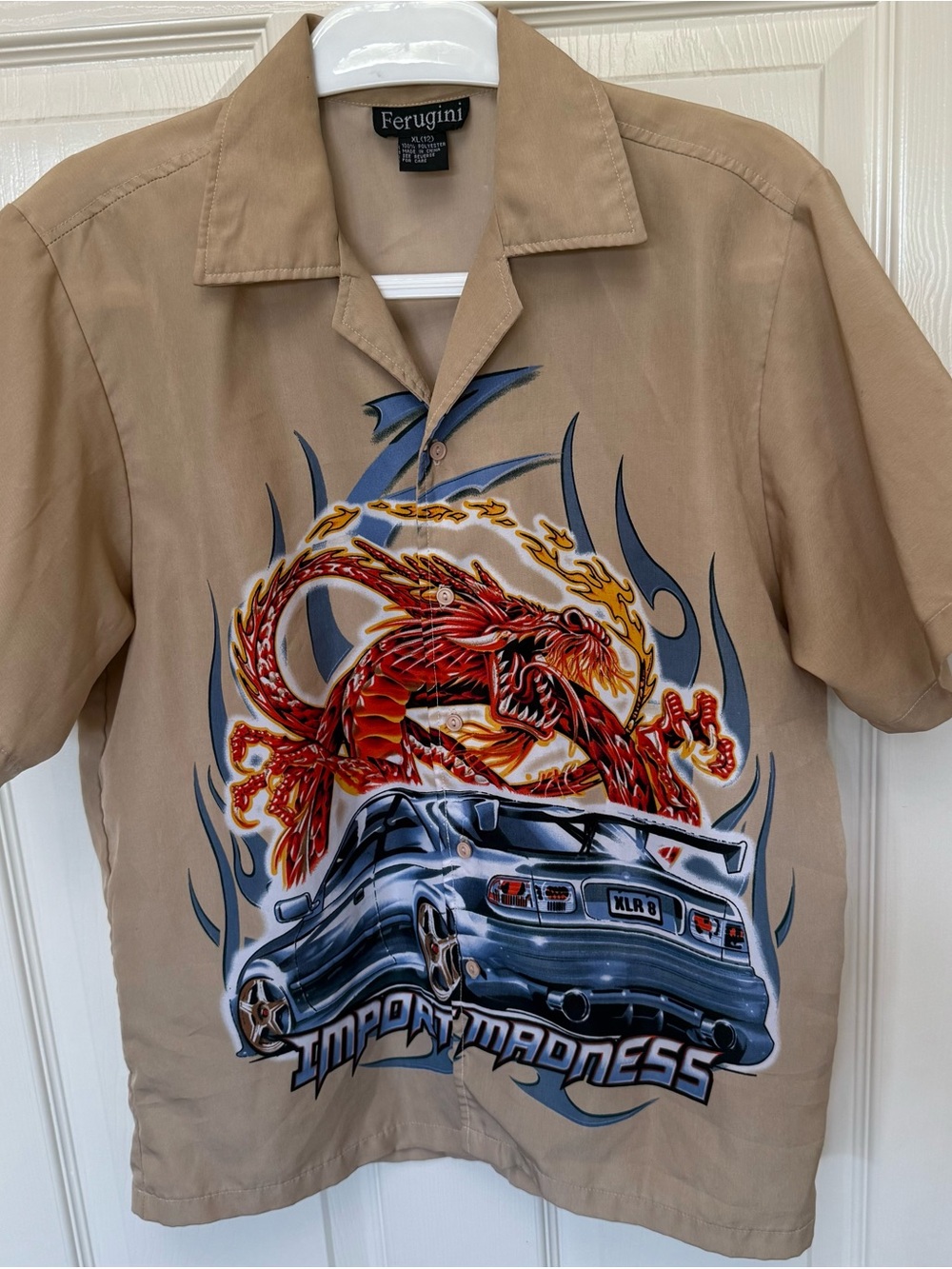 Y2K XXX Ferugini Youth XL (12) Button Up – Car Import Madness Graphic